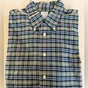 Brooks Brothers Men's Green Plaid Shirt